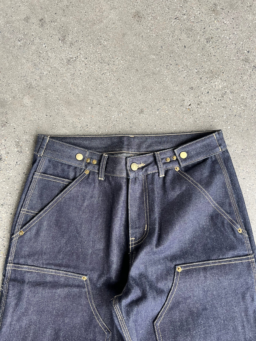 Frofooo Men's Blue Draped Knee Jeans, American Street Style, Straight Leg Casual Fit