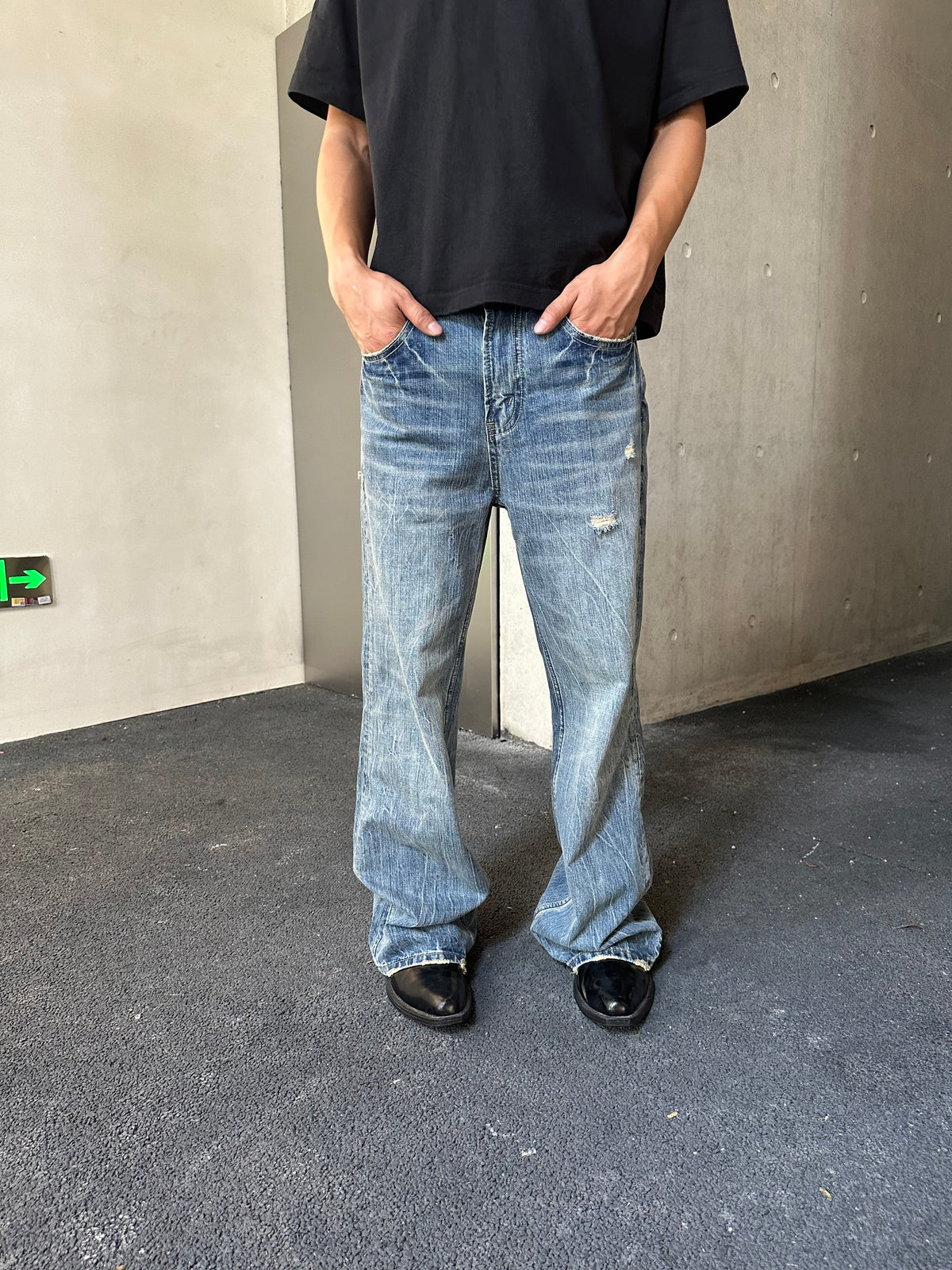 Frofooo New Men's Blue Washed Jeans – Loose Fit, Premium Stretch