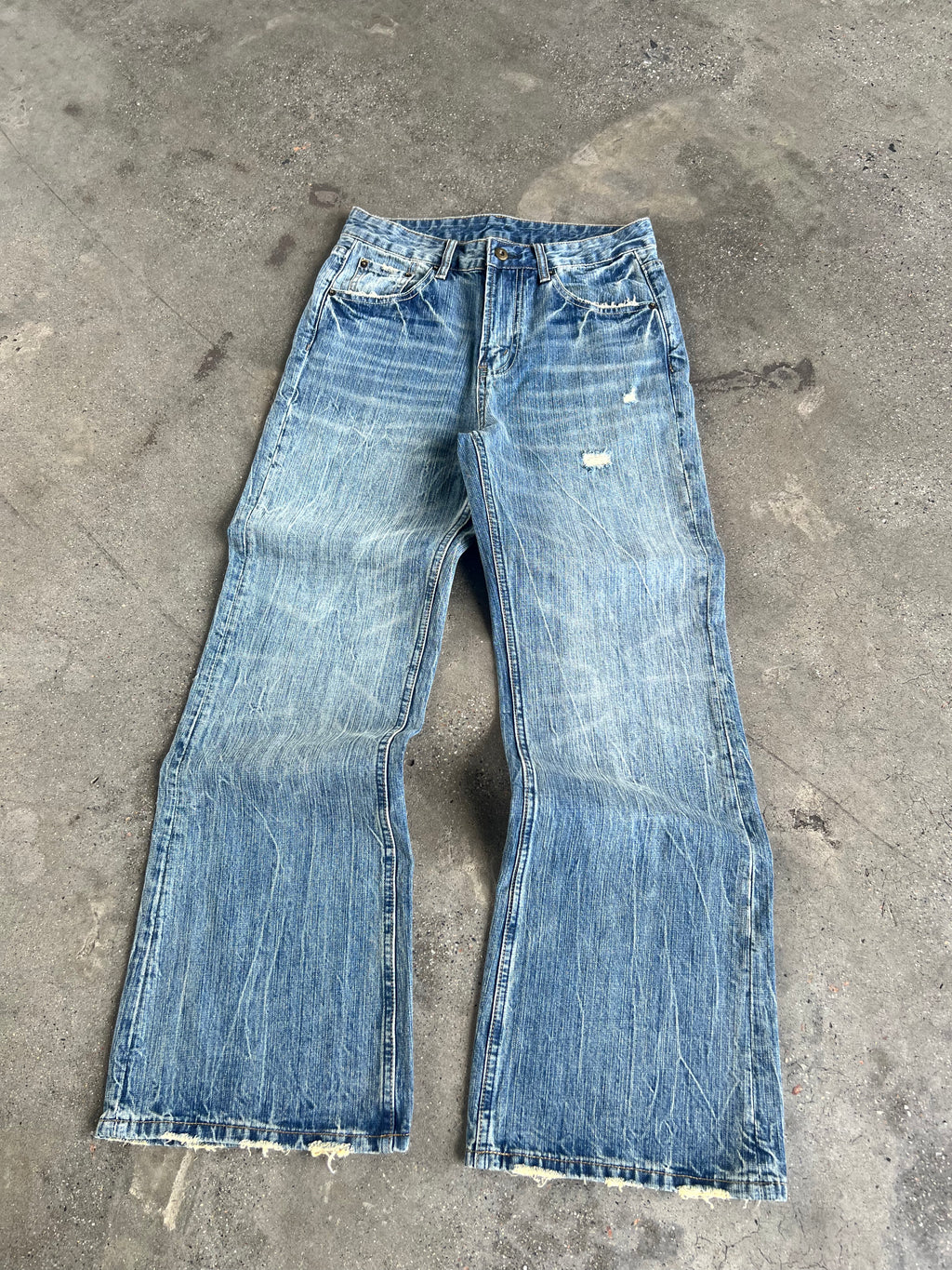 Frofooo New Men's Blue Washed Jeans – Loose Fit, Premium Stretch