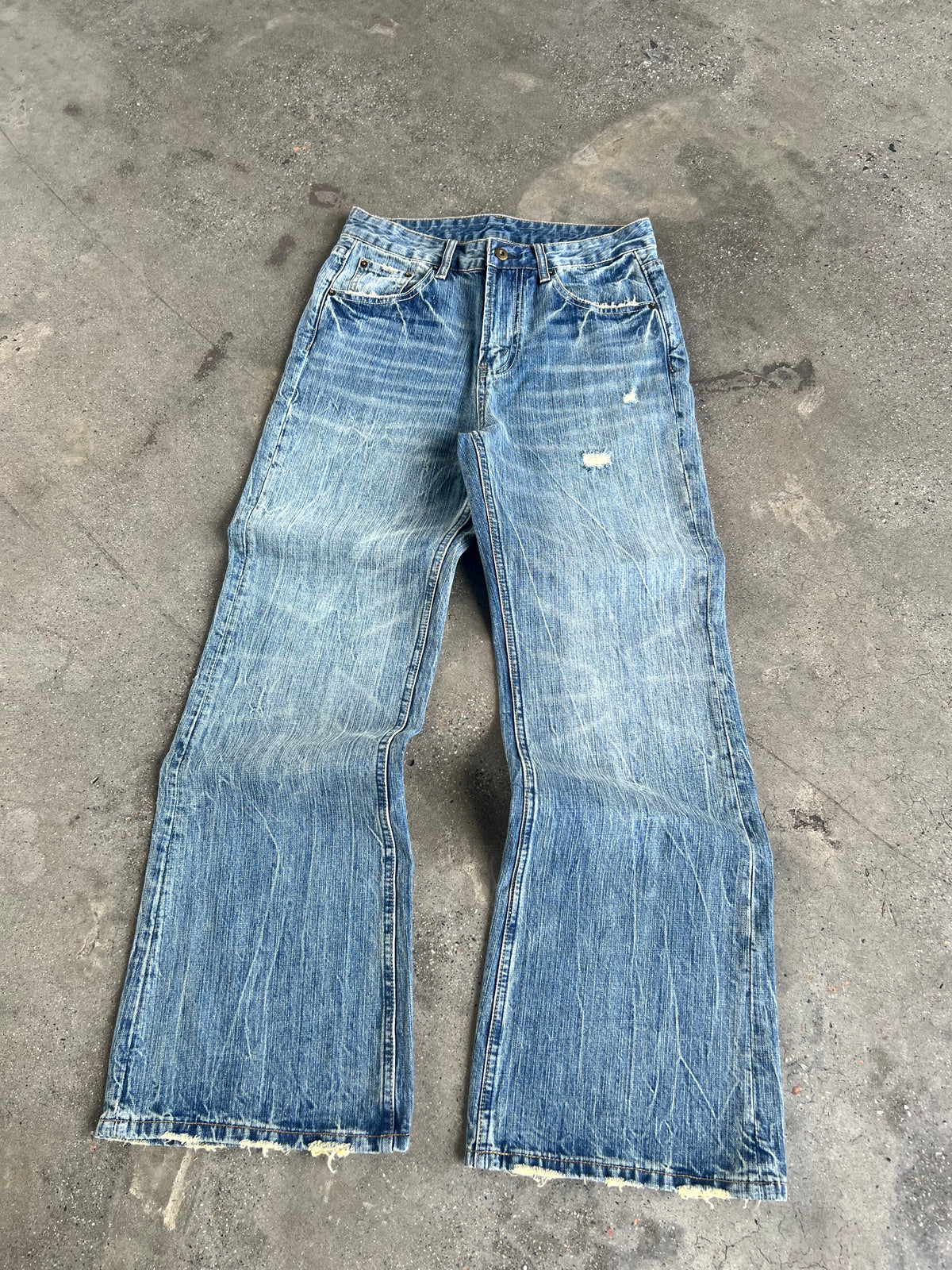 Frofooo New Men's Blue Washed Jeans – Loose Fit, Premium Stretch