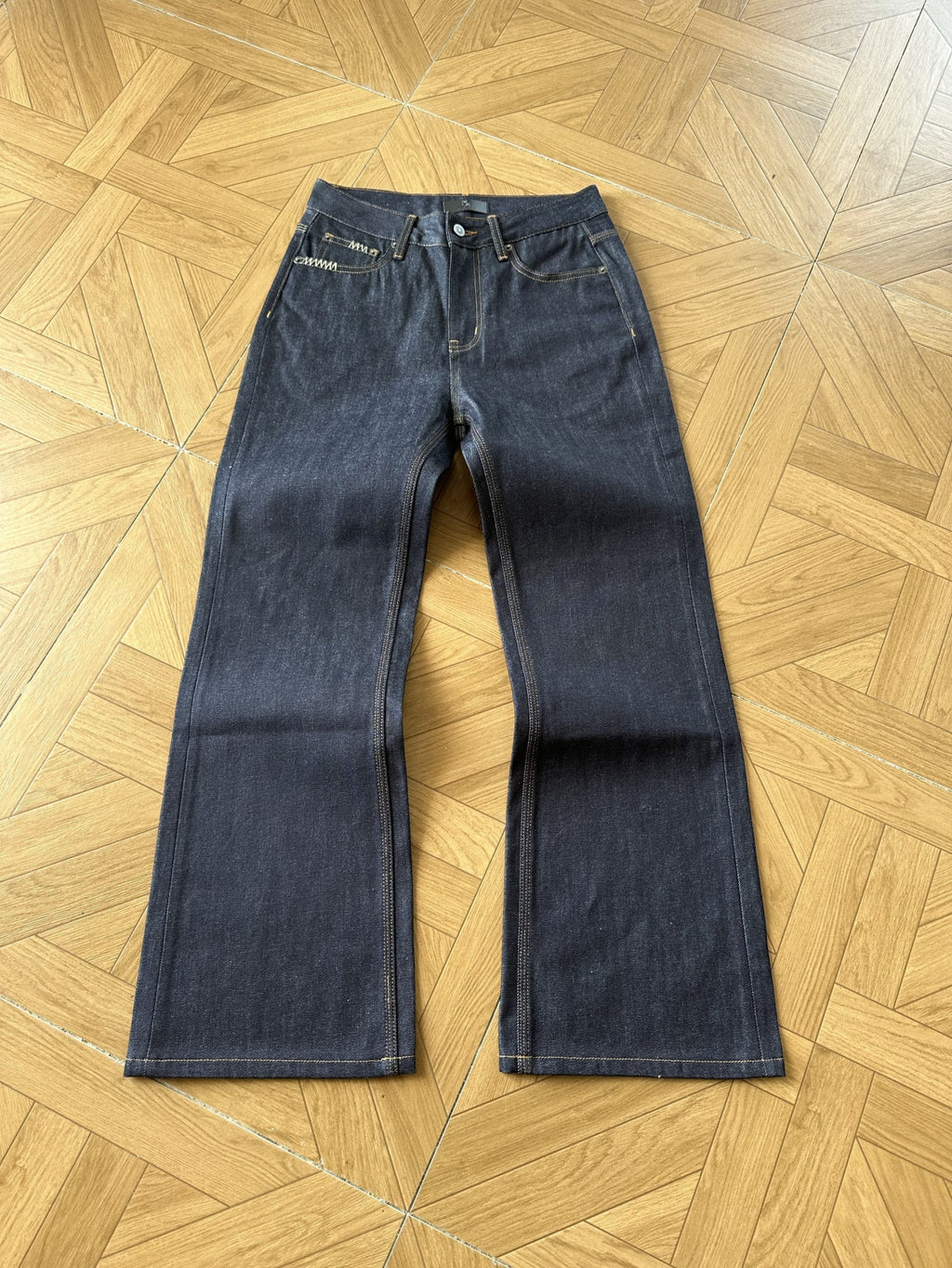 Frofooo Heavyweight Washed Men's Jeans – 16oz Classic Bootcut 100% Cotton Denim