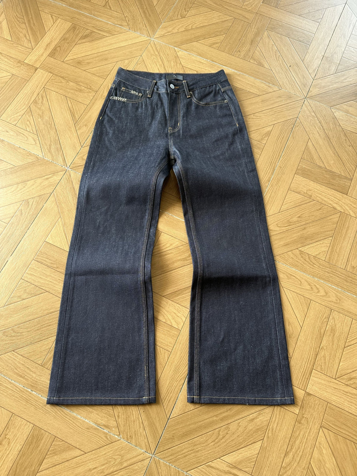Frofooo Heavyweight Washed Men's Jeans – 16oz Classic Bootcut 100% Cotton Denim