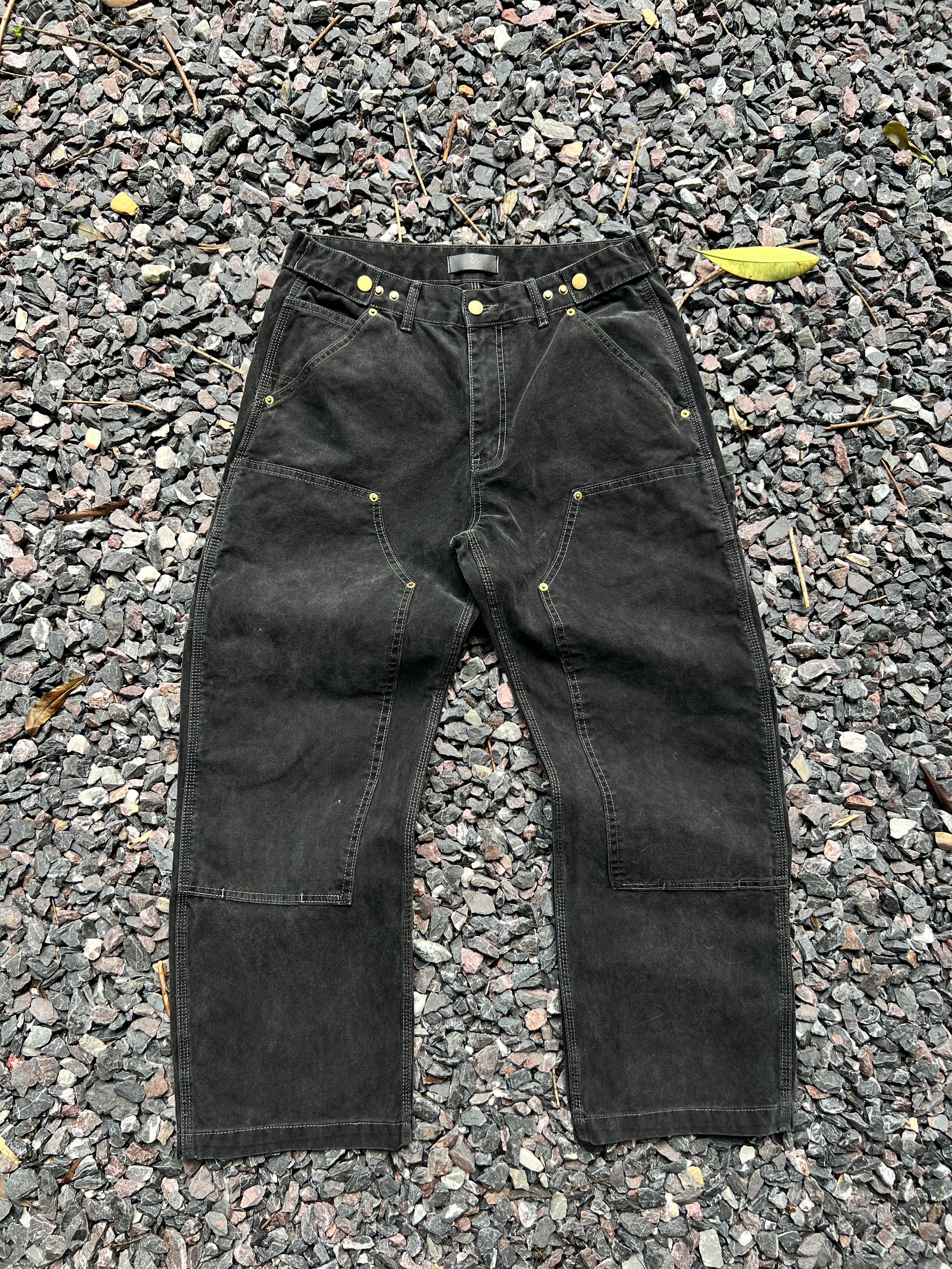 Frofooo Men's Black Knee-Length Jeans, Stylish Pure Cotton Straight Leg, Suitable for Casual Everyday Wear