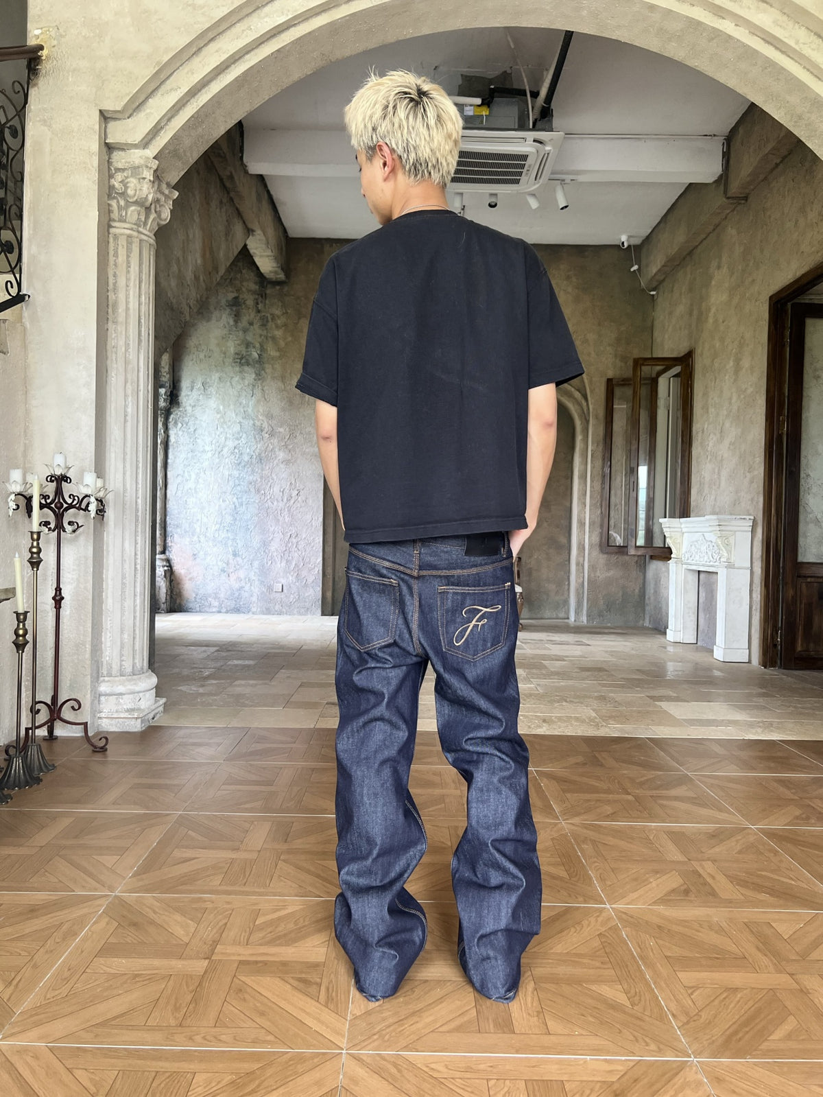 Frofooo Men's Blue Jeans, Flared and Loose Fit, 100% Cotton, Casual and Trendy Everyday Wear