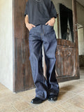Frofooo Heavyweight Washed Men's Jeans – 16oz Classic Bootcut 100% Cotton Denim
