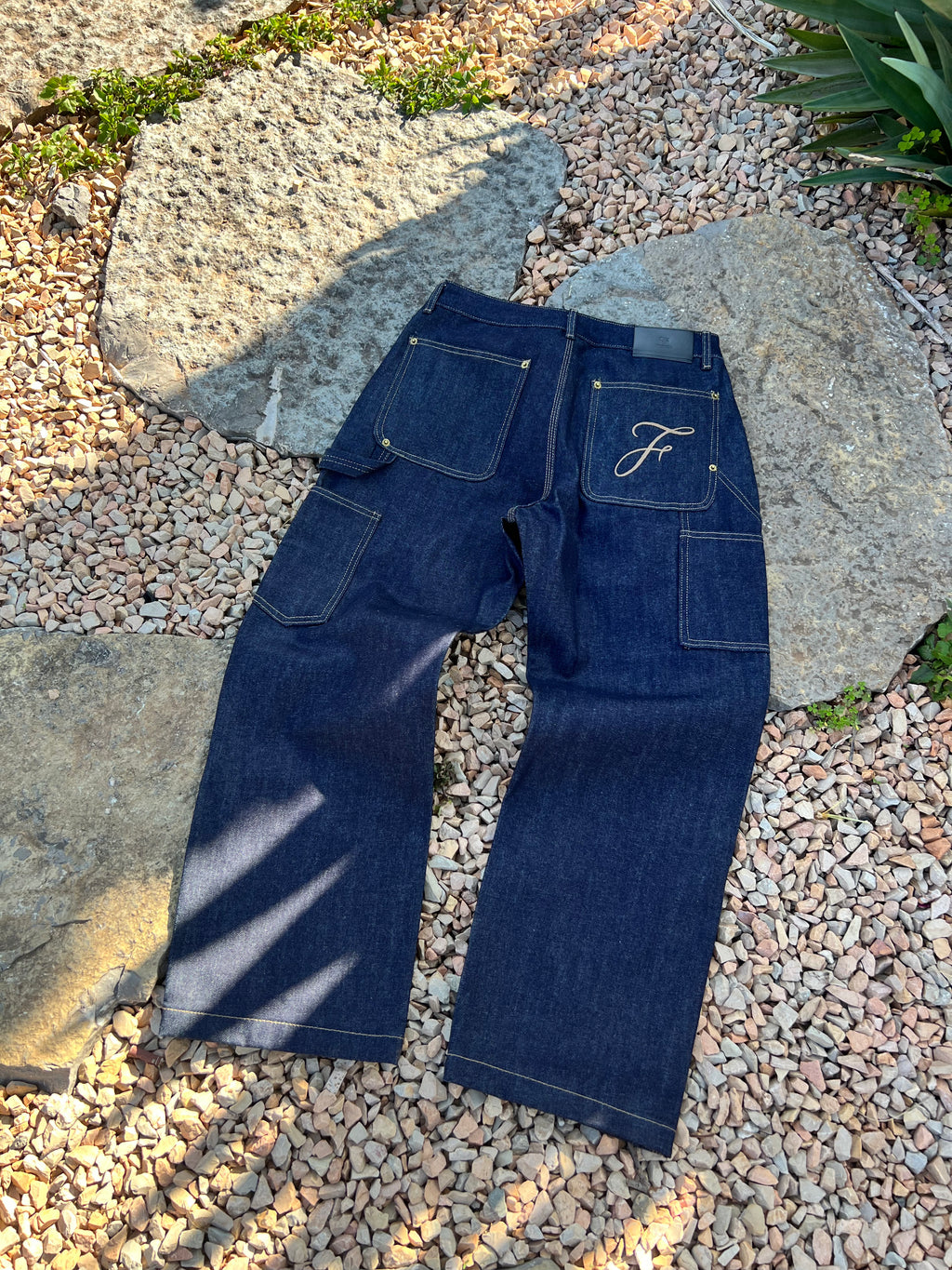 Frofooo Men's Blue Draped Knee Jeans, American Street Style, Straight Leg Casual Fit