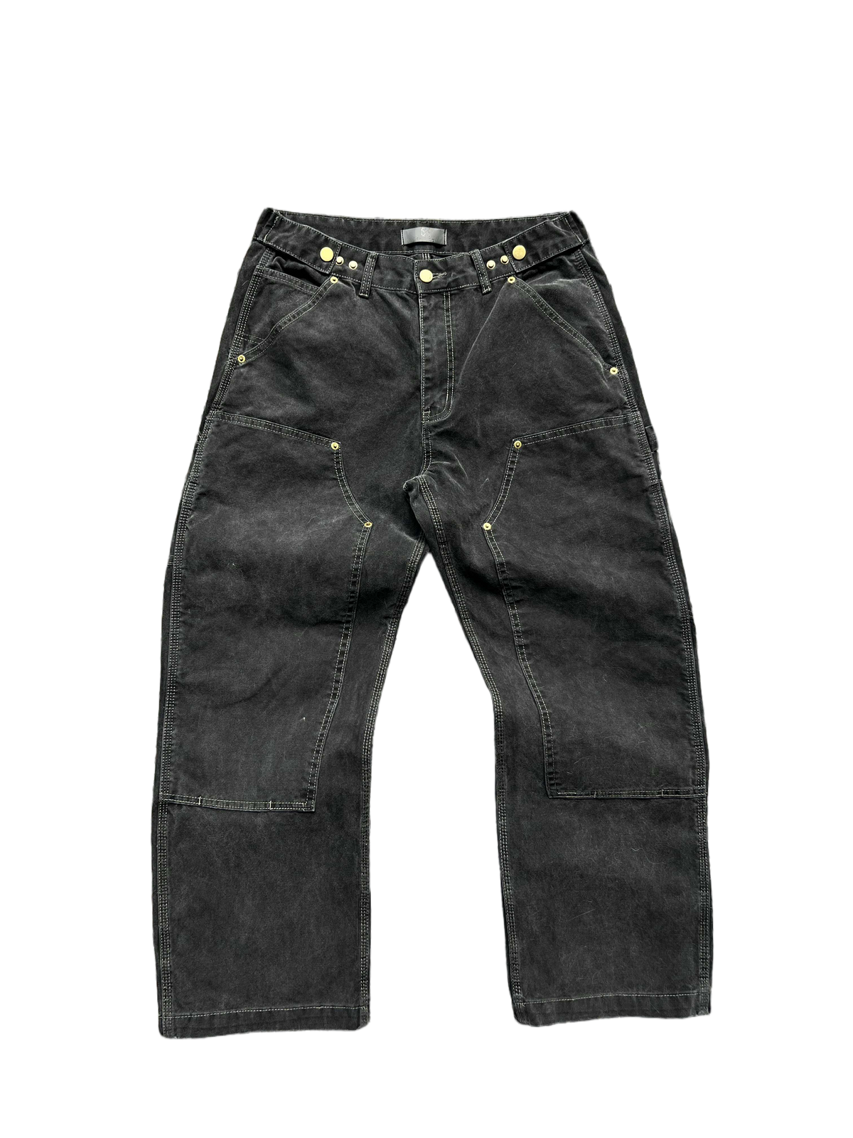 Frofooo Men's Black Knee-Length Jeans, Stylish Pure Cotton Straight Leg, Suitable for Casual Everyday Wear